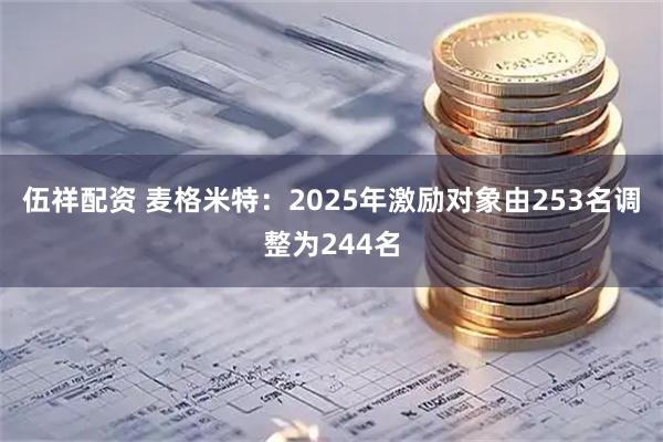 伍祥配资 麦格米特：2025年激励对象由253名调整为244名
