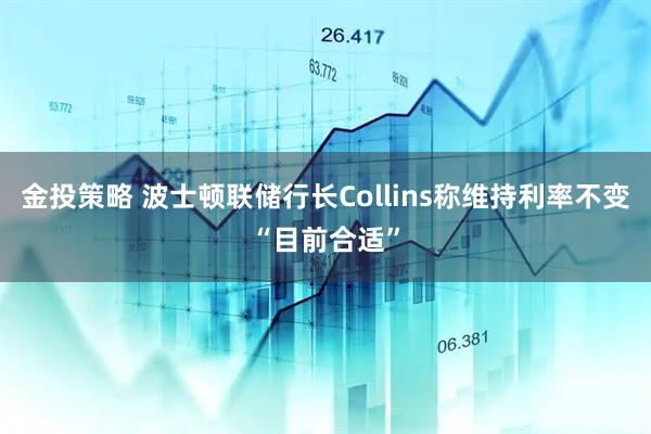金投策略 波士顿联储行长Collins称维持利率不变“目前合适”